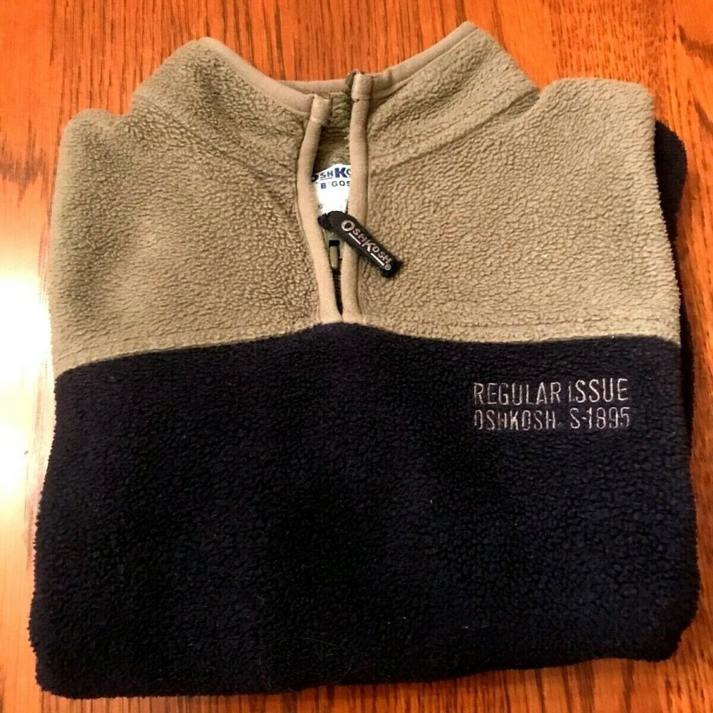 OshKosh B'gosh Tan Navy 1/4 Zip Fleece